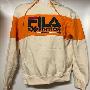 FILA Men's Orange and Cream Expedition Hoodie